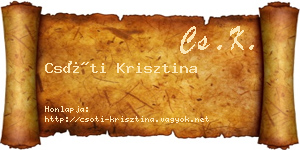 Csóti Krisztina névjegykártya